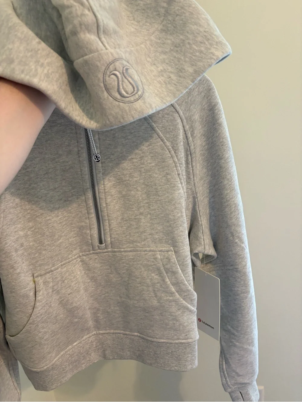 lululemon athletica Light Gray Half-Zip Hoodie Pullover